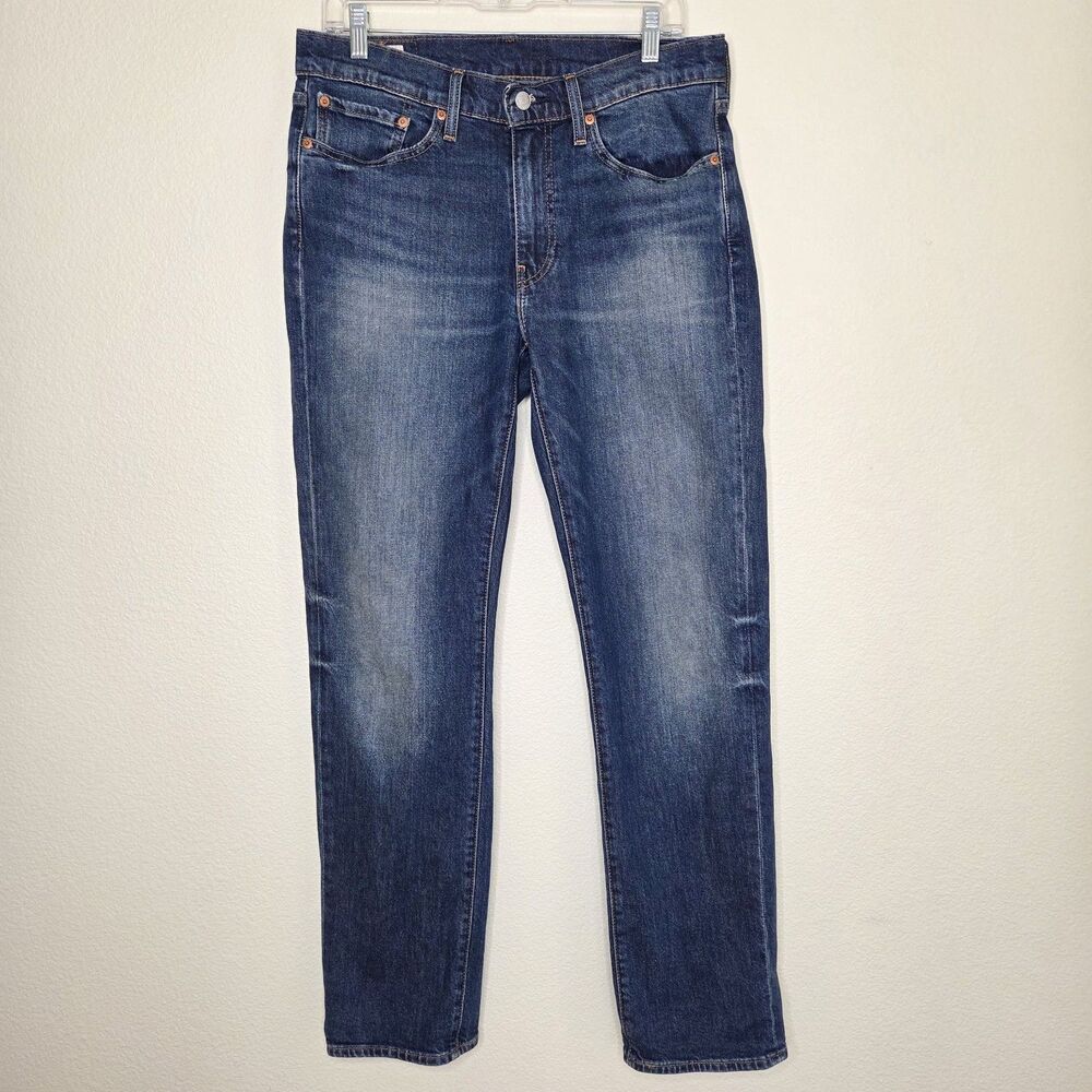 Levi's 514 Blue Jeans Men 32X32 Slim Fit Straight Leg Dark Wash Blue 100% Cotton